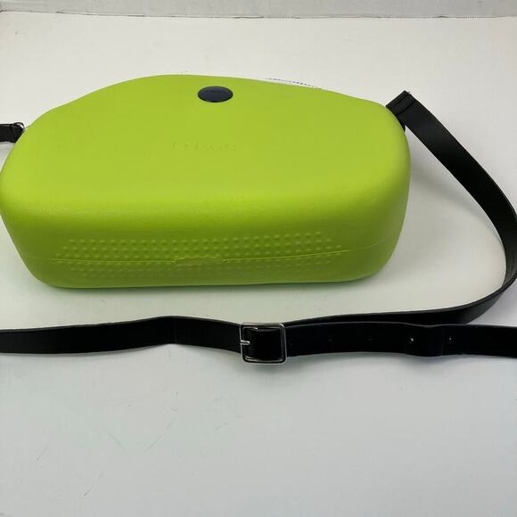 OBag Moon Bag Avocado Green Blue Floral Removable Insert Black Crossbody Strap - Picture 15 of 16